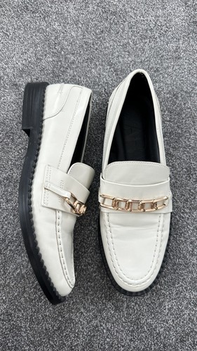 Mocassini zara pelle bianca - pelle,
