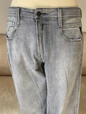 REPLAY Blue Jeans Original Slim Fit Herren Jeans Hose Gr 32 Hell Grau 573 Bio
