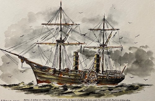 Nave vapore xix secolo - nave,