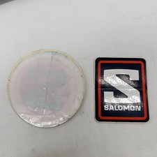 Lotto 2 adesivi vintage Salomon logo S e Z anni 80 sport montagna sci snowboard