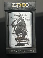 ZIPPO ACCENDINO LIGHTER NAVE SCUOLA AMERIGO VESPUCCI SATINATO CHROME MADE IN USA