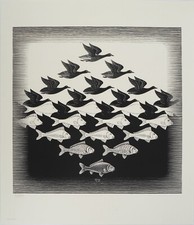 M.C. ESCHER: Tra Cielo E Acqua, Facsimile Firmato, 2008, 450ex