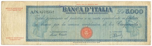 5000 lire 1947 - lire, r