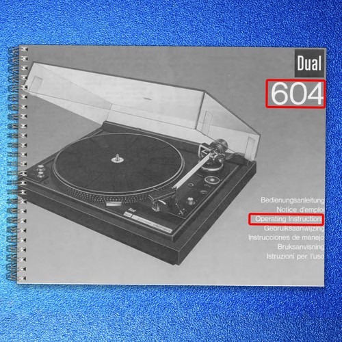 Dual 604 turntable user manual - turntable,