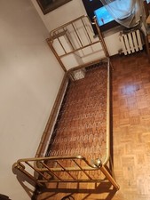 Letto singolo in ottone con rete