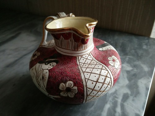 Vaso ceramica volpi deruta - vaso,