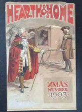 Dipinto originale di Charles Crombie per Natale 1903 rivista CUORE E CASA FIRMATO