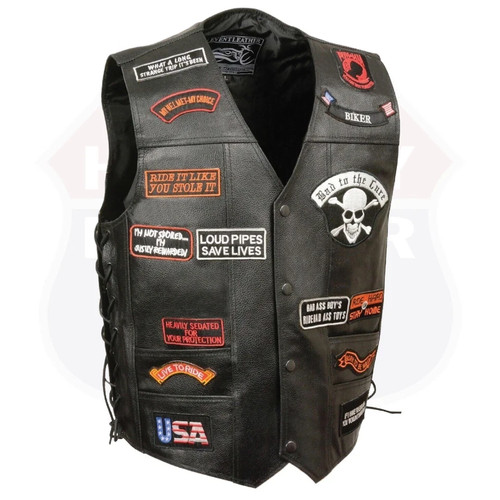 Gilet biker uomo - nero, vera