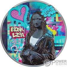 MONA LISA Graffiti Art 3 oz moneta argento 20$ Isole Cook 2023