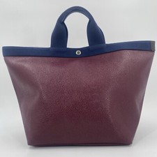 Borsa tote Herve Chapelier 725GP Luxe a forma di barca L blu navy bordeaux rivestita tela