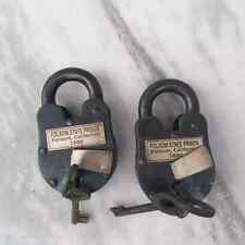 Lucchetto antico 4" in ghisa funzionante con 2 chiavi lotto di 2 pezzi