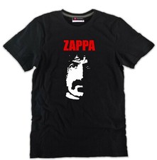 T-shirt nera stampa Frank Zappa rock ottimo cotone musicista blues jazz fusion