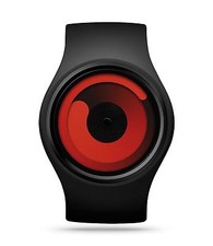 Orologio Ziiiro Unisex Gravità Cinturino Gomma Nero Quadrante Rosso Z0001WB