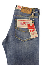 RIFLE JEANS  UOMO MODELLO 5 TASCHE CHIUSURA ZIP E BOTTONE ELASTICIZZATO  rf283
