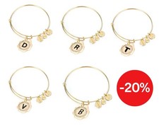 Bracciale Donna Rigido Lettera Acciaio Dorato Kulto Iniziale Nome Alfabeto