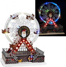 Scena Paesaggio Villaggio Natalizio Ambientazione Giostre Ruota Panoramica Anima