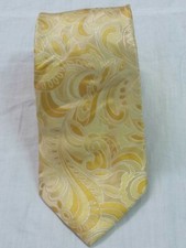 Renato cavalli giallo oro paisley cravatta tie necktie 100% seta silk A689