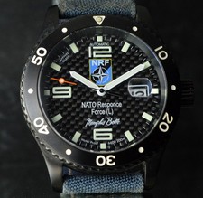 MEMPHIS BELLE RARO SKY TIME "NATO RESPONCE FORCE" AUTOMATIC STEEL PVD FULL SET