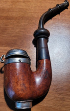 Pipa in radica Bruyere Garantie, di buona fattura con coperchio in metallo