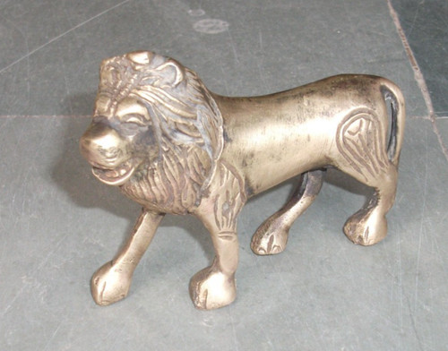 Figurina leone ottone - figurina,