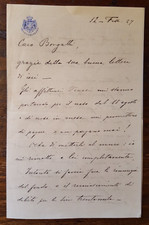 16084-LETTERA AUTOGRAFA EZIO GUIDOBONI (?), AL SENATORE BORGATTI, 1927