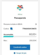 Conto BBVA Bonus 20€ Codice