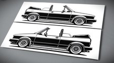Adesivo Golf MK1 Cabrio Silhouette Golf 1 Cabriolet tuning sticker nero nuovo