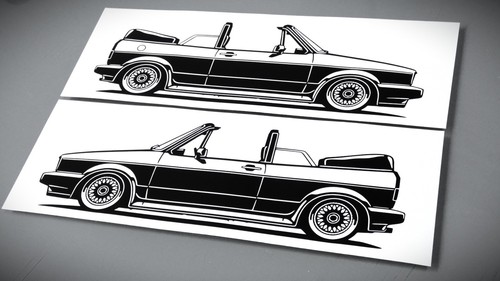 Adesivo golf mk1 cabrio - adesivo,