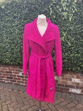 Trench cappotto lungo con cintura Ted Baker rosa misto lana cashmere taglia 2 UK 10 DIFETTI