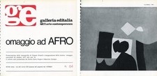 AFRO Basaldella Omaggio ad Afro. Galleria Editalia ottobre 1977 Plaquette mostra