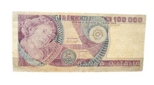 VECCHIA BANCONOTA DA 100.000 LIRE REPUBBLICA ITALIA BOTTICELLI 1976