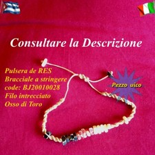 Bracciale Perle mangrovia Osso toro Filo intreccio Cuba Trinidad Pezzo unico