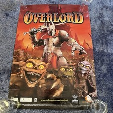 RARO poster promozionale Overlord 2007 22,5x16 double face Xbox 360 PC GameStop