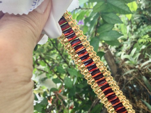 Bracciali oro 20k granato - bracciali,