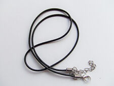 3pz collana girocollo in caucciù sintetico 45+5cm ,nera