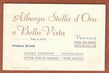 cartoline " Venezia " Albergo Stella d'oro e Bella Vista - sul retro piantina