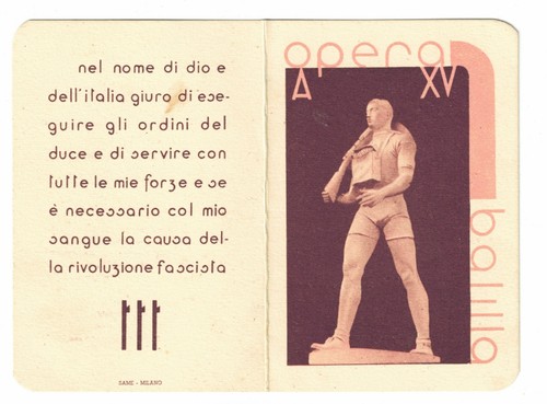 Opera nazionale balilla - nazionale, balilla-