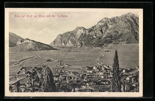 Cartolina arco vista riva - arco,, su