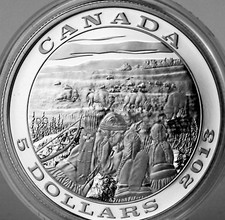 Canada 2013 $5 Bison - Tradition of Hunting - Silver Proof - Caccia al bisonte