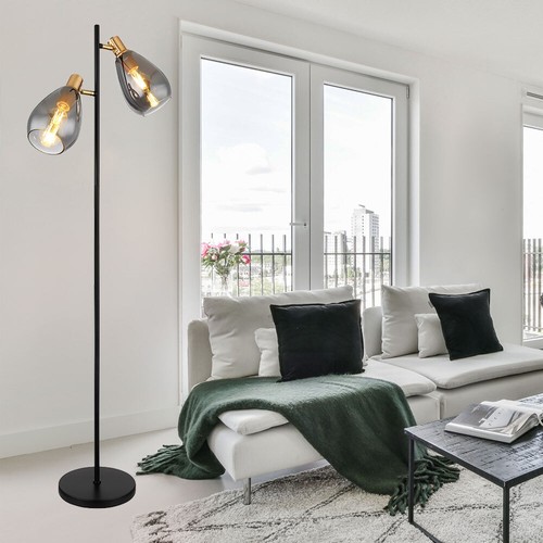Piantana vetro fumé - piantana, lampada