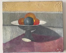 OSCAR GHIGLIA (CERCHIA, SCUOLA  O ATTR.) VARIANTE DE LE MELE 1915 TELA D'EPOCA