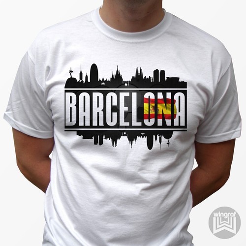 Shirt barcellona bandiera - t,