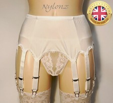 10 Cinturini Lussuosa Cintura Sospensiva BIANCA (Giarrettiera) NYLONZ Made in UK