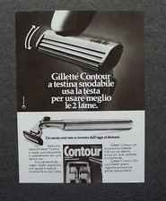 [GCG] H261- Advertising Pubblicità -1974- GILLETTE CONTOUR A TESTINA SNODABILE