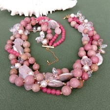 Collana 4 Fili di Perle Keshi