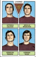 figurina calciatori Bisvalida panini 1971/72 # LIVORNO CALVANI NOVILIO BRUSCHINI