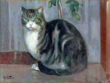 Oil painting tablet cat