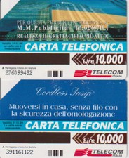 2 carte telefoniche schede Telecom 1996 grattacielo alto cordless insip 10000