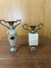 Piccole anfore in onice e peltro vintage epoca anfora in onice peltro