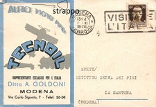 da897 cartolina   commerciale modena  auto e moto tecnoil 1938